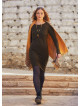 Khaki Thumb Hole Boat Neck Short Dress