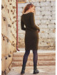 Khaki Thumb Hole Boat Neck Short Dress