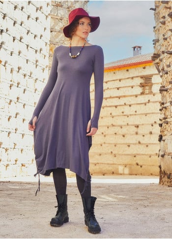 Anthracite Thumb Hole Long   Winter Dress