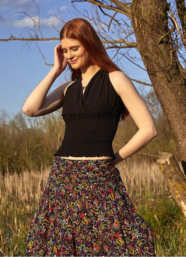 Collared Authentic Black Blouse