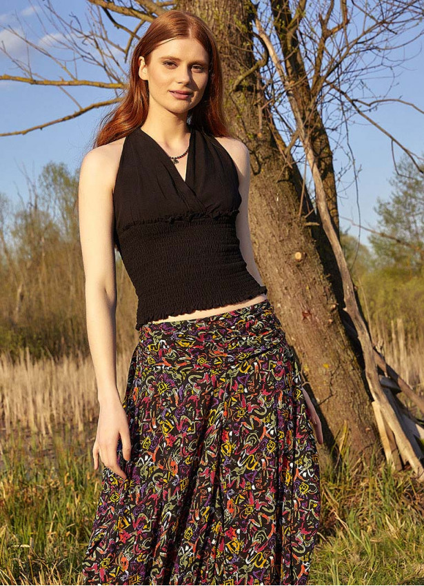 Collared Authentic Black Blouse