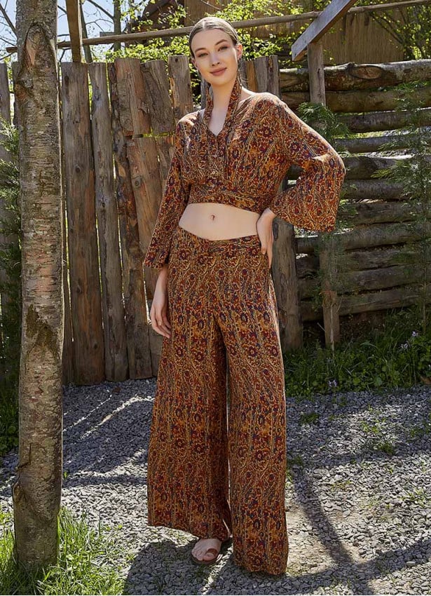 High Rise Wide Leg Pera Desing Palazzo Pants