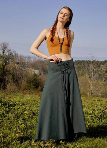 Vintage Style Criss Cross Front Long Skirt