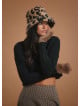 Round Neck Black Cable Knit Crop Sweater