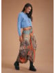 Gypsy Style Elastic Waist Oversize Pockets Wholesale Patterned Skirt