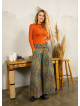 Patterned Tie Banded Waist Low Rise Culottes