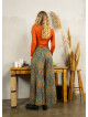 Patterned Tie Banded Waist Low Rise Culottes