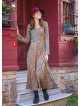 Long Sleeve Winter Ethnic Patterned Patch Dress