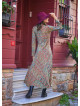 Long Sleeve Winter Ethnic Patterned Patch Dress