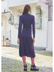 V Neckline Tie Waist Long Winter Dress