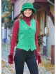 Neckline Button Detailed Slim Fit Green Vest