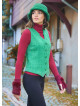 Neckline Button Detailed Slim Fit Green Vest