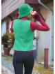 Neckline Button Detailed Slim Fit Green Vest