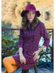 Shirt Collar Button Detailed Lace Purple Flannel Dress 4698