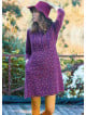 Shirt Collar Button Detailed Lace Purple Flannel Dress 4698