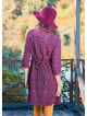 Shirt Collar Button Detailed Lace Purple Flannel Dress 4698