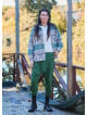 Relaxed Cut Long Sleeve Green Patterned Mens Shirt 4767