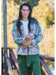 Relaxed Cut Long Sleeve Green Patterned Mens Shirt 4767