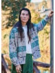 Relaxed Cut Long Sleeve Green Patterned Mens Shirt 4767