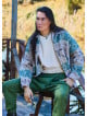 Relaxed Cut Long Sleeve Green Patterned Mens Shirt 4767