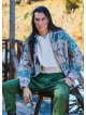 Relaxed Cut Long Sleeve Green Patterned Mens Shirt 4767