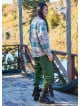 Khaki Mens Trousers with Elastic Waistband and Buttons and Rope Detail 4778