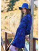 V Neck Draped Belt Detailed Saxe Winter Dress 4703