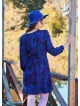V Neck Draped Belt Detailed Saxe Winter Dress 4703