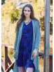 Asymmetrical Cut Gray Bohemian Cardigan with Pockets 4758