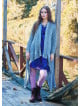 Asymmetrical Cut Gray Bohemian Cardigan with Pockets 4758