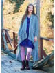 Asymmetrical Cut Gray Bohemian Cardigan with Pockets 4758