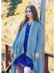Asymmetrical Cut Gray Bohemian Cardigan with Pockets 4758