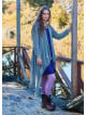 Asymmetrical Cut Gray Bohemian Cardigan with Pockets 4758