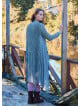 Asymmetrical Cut Gray Bohemian Cardigan with Pockets 4758