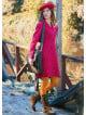 Fuchsia Flannel Dress with a Grandad Collar and Button Detail 4729