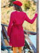 Fuchsia Flannel Dress with a Grandad Collar and Button Detail 4729