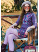 Pink Floral Winter Dress with Shirt Collar and Button Detail 4696