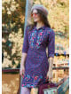 Pink Floral Winter Dress with Shirt Collar and Button Detail 4696