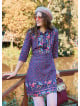 Pink Floral Winter Dress with Shirt Collar and Button Detail 4696