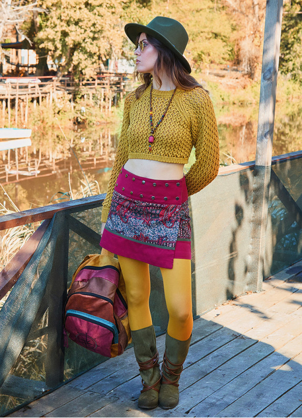 Mustard Womens Knitwear with a Low Cut Back 4745