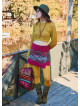 Mustard Womens Knitwear with a Low Cut Back 4745