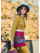 Mustard Womens Knitwear with a Low Cut Back 4745