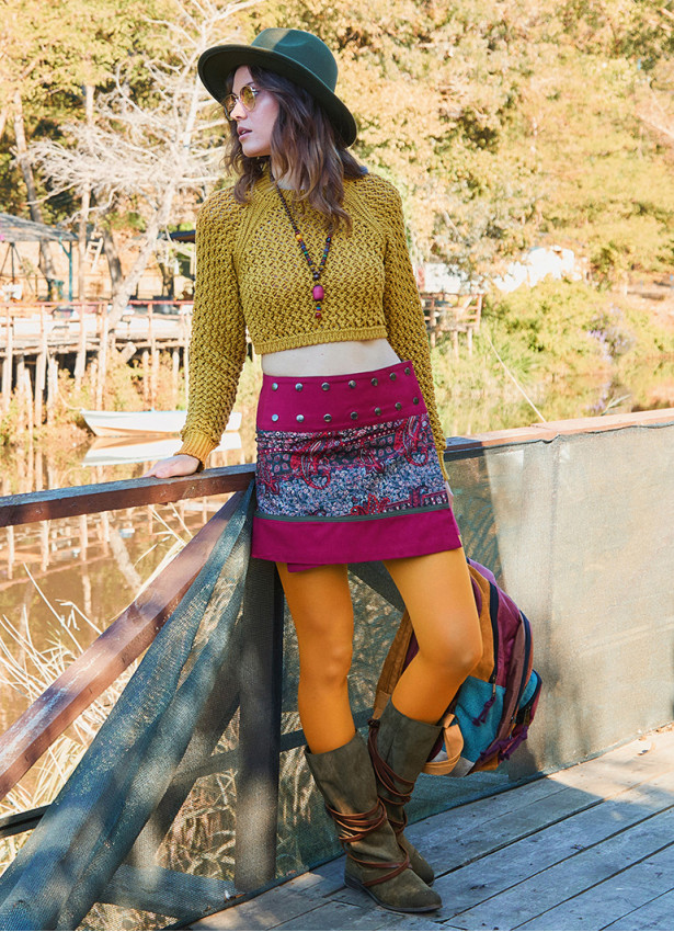 Mustard Womens Knitwear with a Low Cut Back 4745