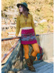 Mustard Womens Knitwear with a Low Cut Back 4745