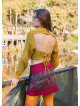 Mustard Womens Knitwear with a Low Cut Back 4745
