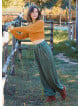 Khaki Womens Winter Trousers with Elastic Waist and Pockets 4756