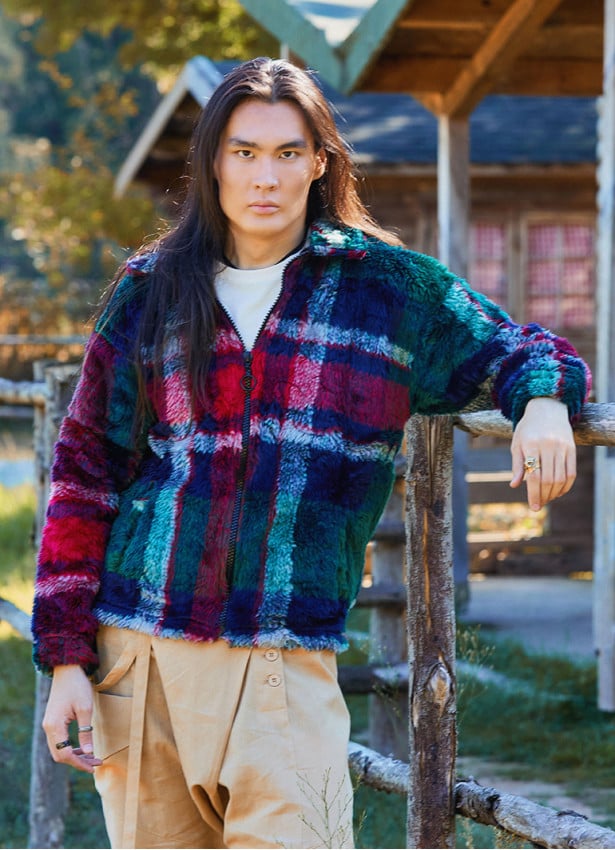 Relaxed Cut Long Sleeve Green Mens Shirt 4777