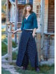 Wrapped Asymmetric Cut Button Detailed Black Floral Shalwar 4708