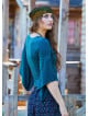 Double Breasted Half Sleeve Green Winter Blouse 4724