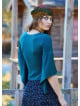 Double Breasted Half Sleeve Green Winter Blouse 4724
